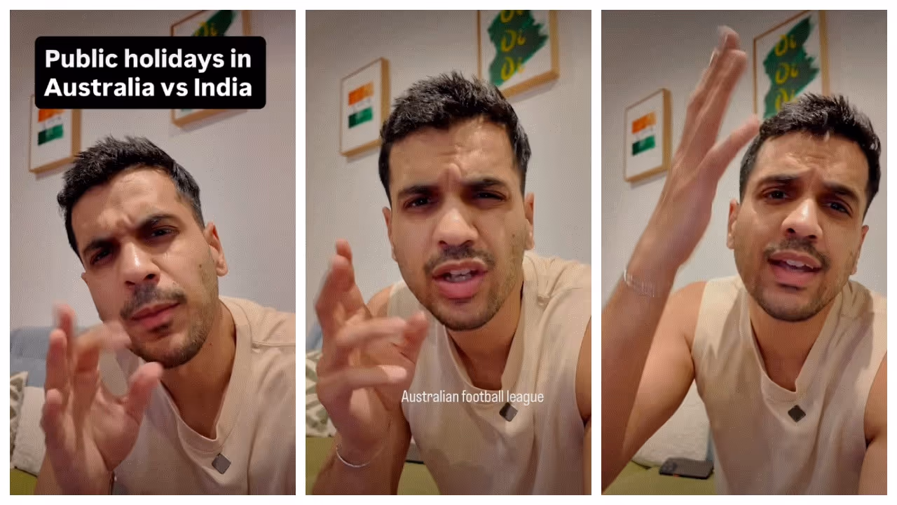 man compares public holidays in Australia and India man compares public holidays in Australia and India