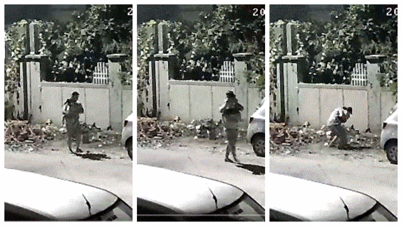 man dumps garbage in public place man dumps garbage in public place