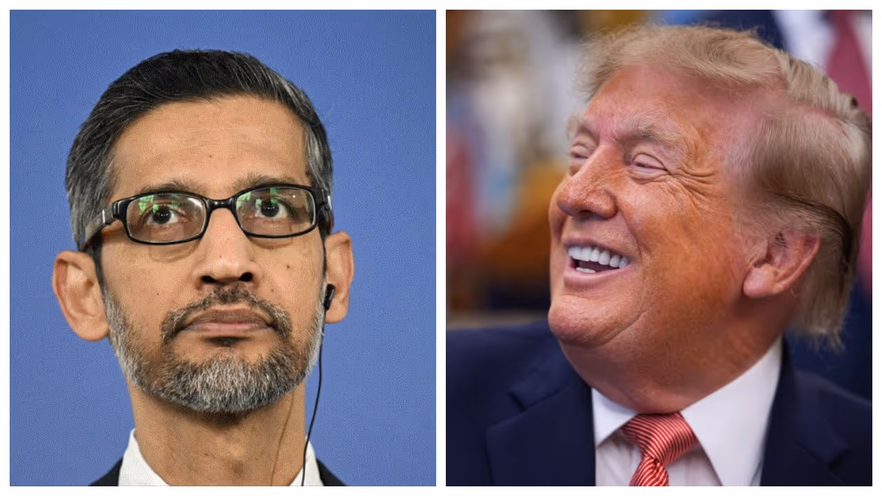 Sundar Pichai and donald trump Sundar Pichai and donald trump