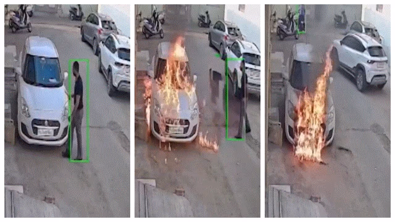 woman lawyers car on fire woman lawyers car on fire