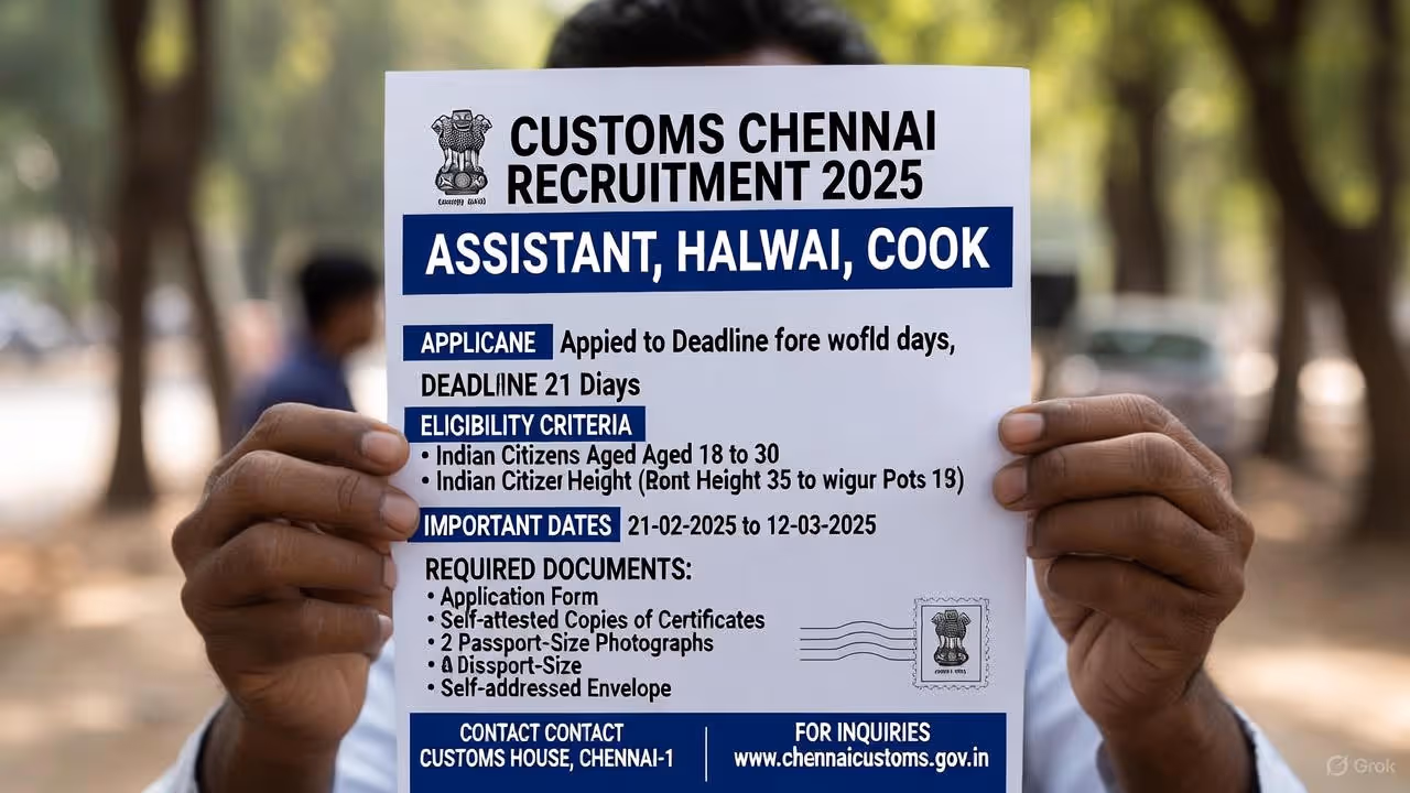 Customs Chennai Recruitment Customs Chennai Recruitment