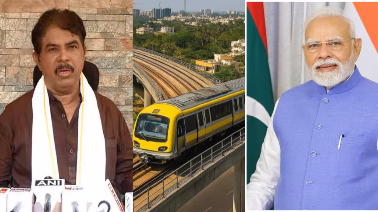 PM modi event Yellow line metro 