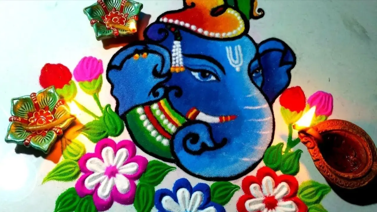 Ganpati Rangoli Designs 2024 Ganpati Rangoli Designs 2024