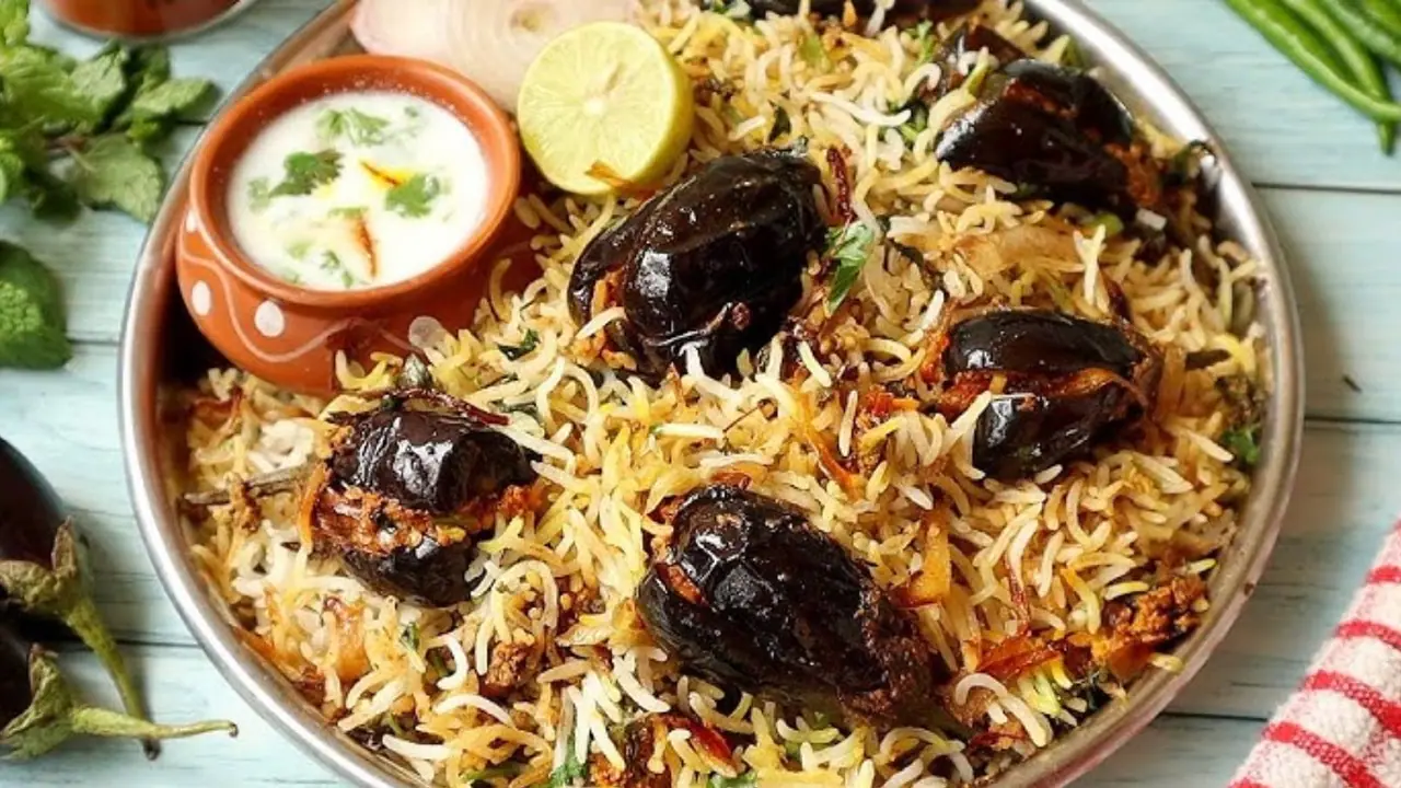 andhra special brinjal biryani andhra special brinjal biryani