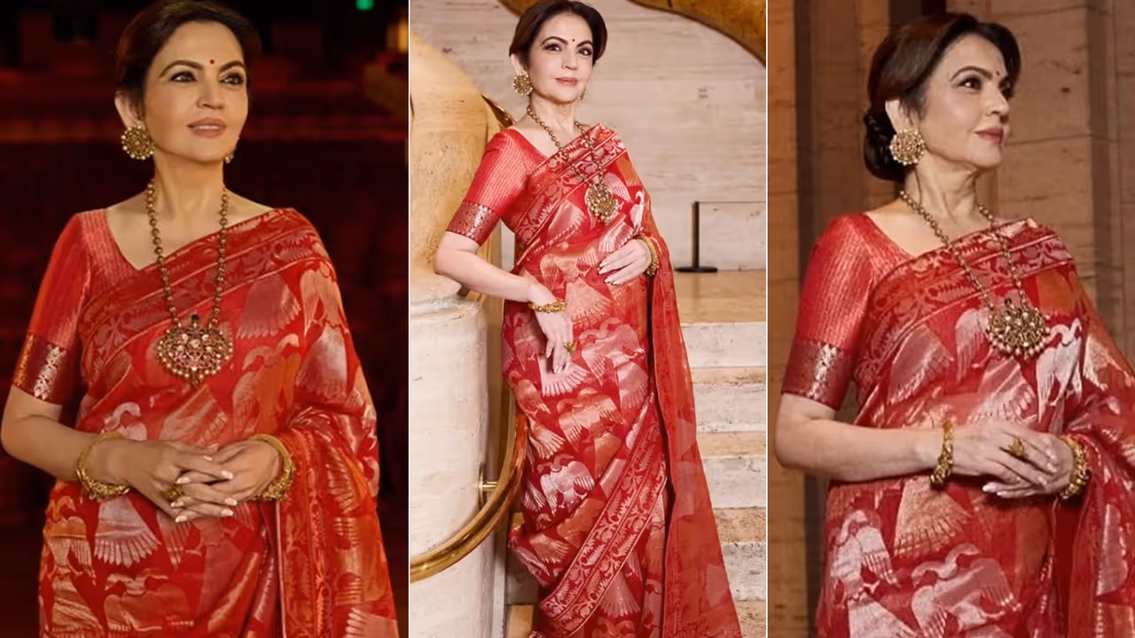 Nita Ambani Wears Sindoori Silk Saree choose Same Design option in 1000 Rs budget