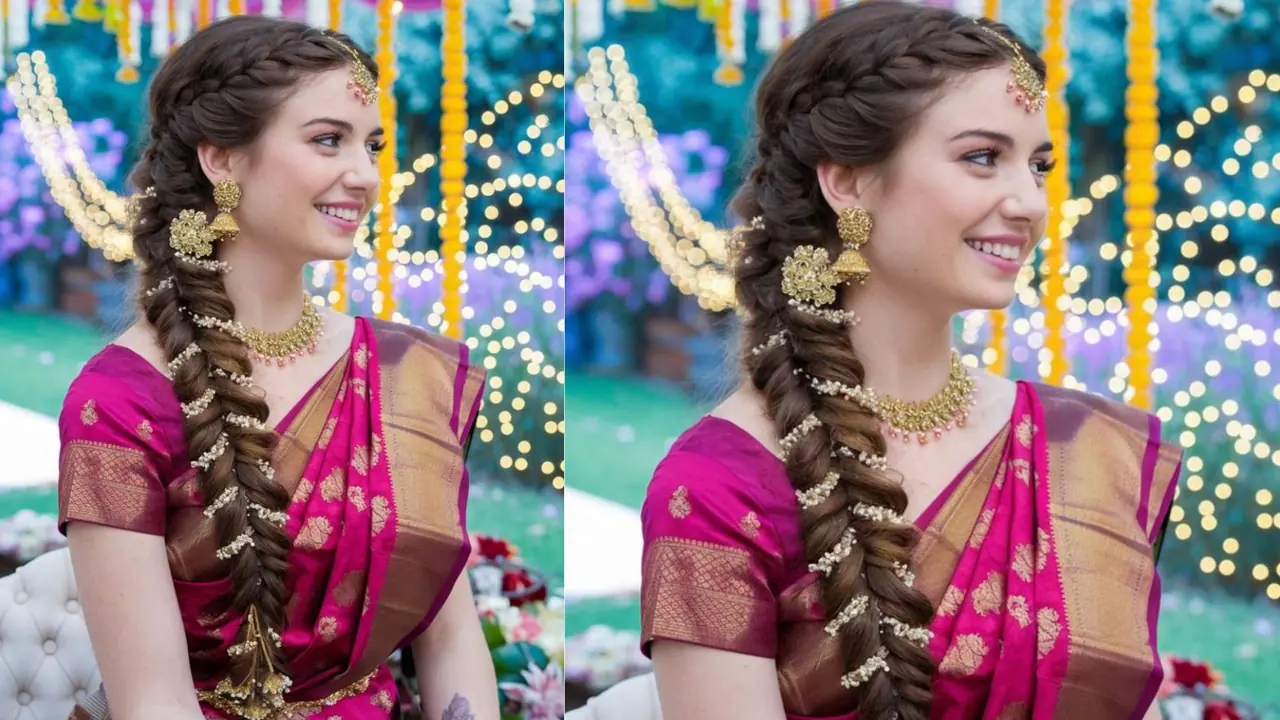 Lace hairstyle for Indian bridal look