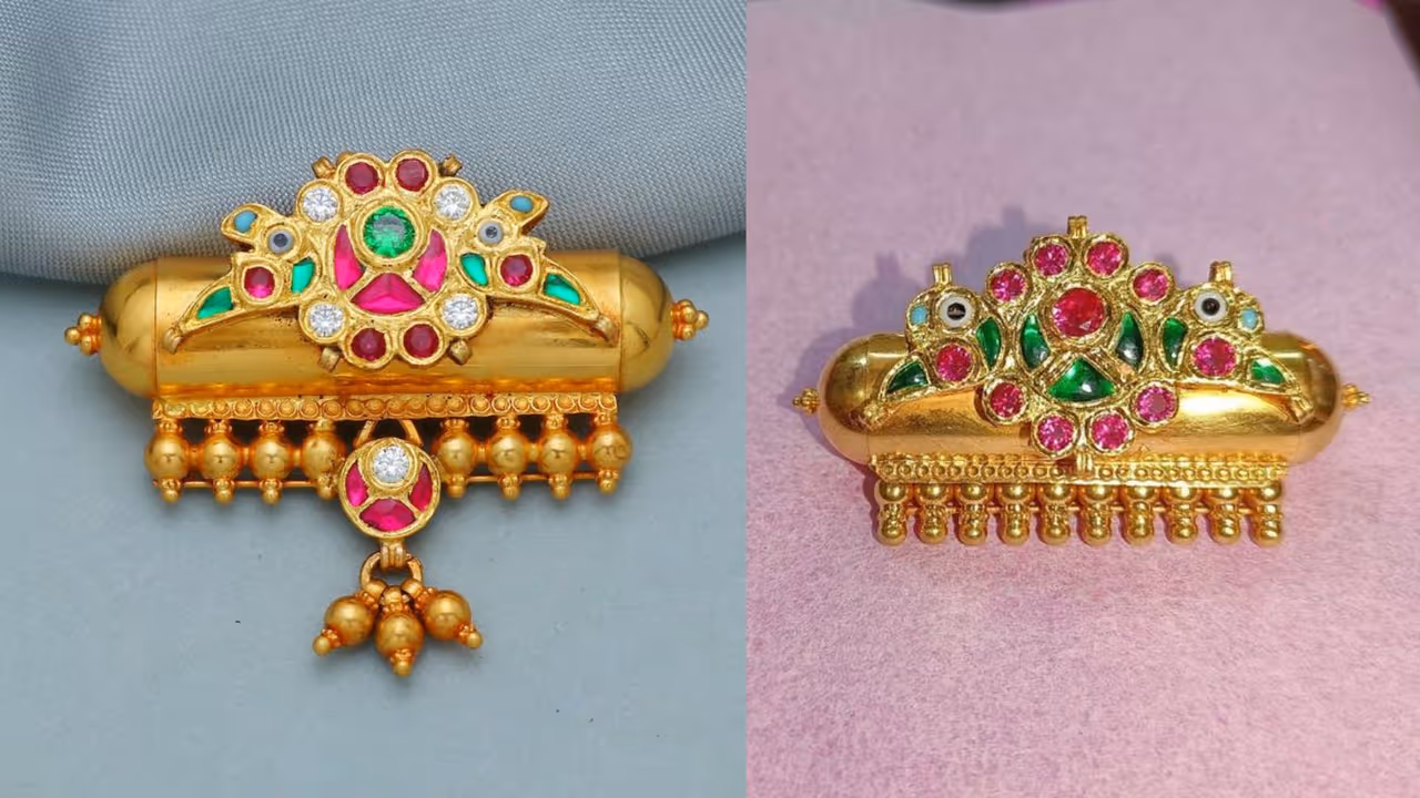 Gold Dholki pendant mangalsutra designs for modern brides Gold Dholki pendant mangalsutra designs for modern brides