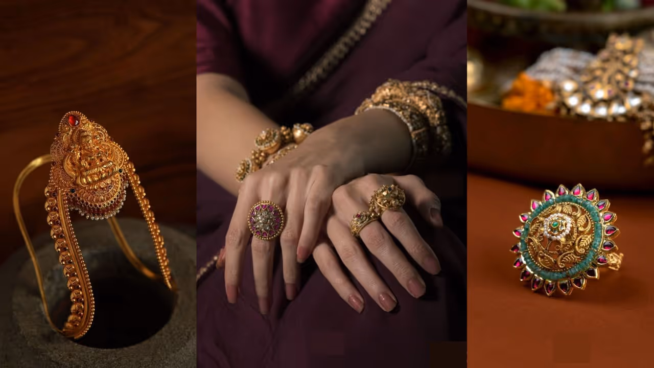Lightweight gold ring South Indian style 3 to 4 grams