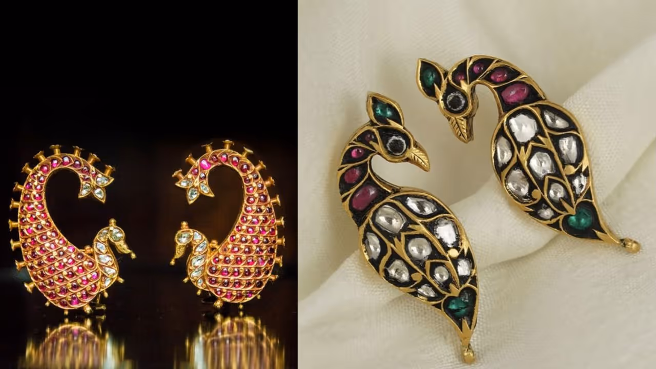 Bridal peacock earrings for ethnic outfits