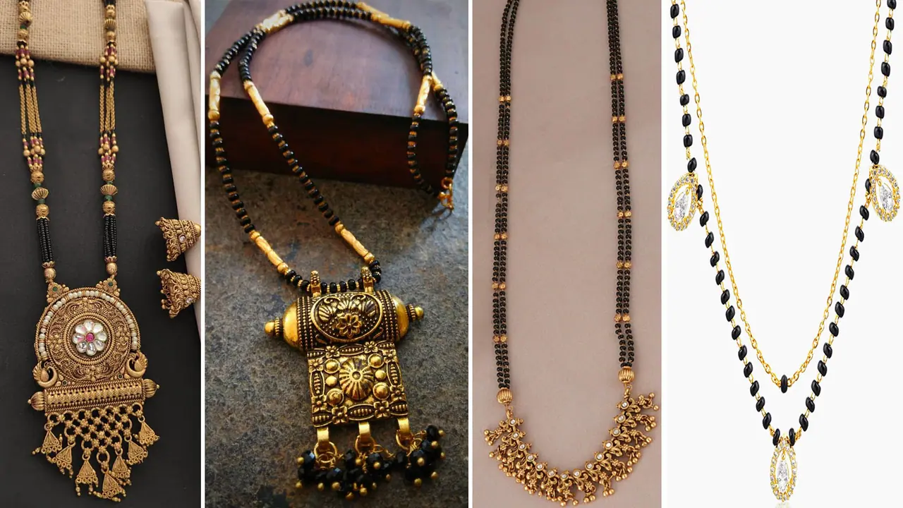 Antique Gold Mangalsutra Cum Necklace Designs Ideas