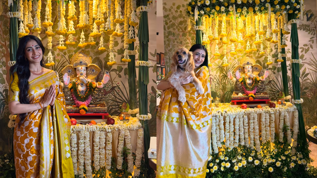 Dhanashree Verma Ganpati darshan