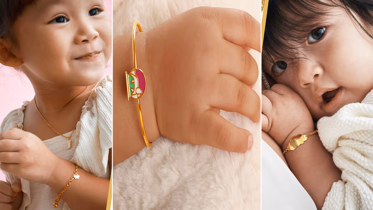 Golden Bracelet Designs for Kanya Pooja Navratri Gift for little girls