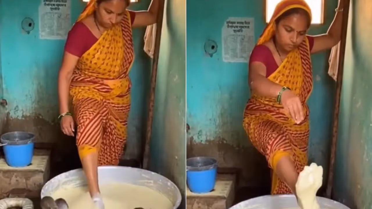 Video Shows Woman Mixing Dough With Bare Feet Video Shows Woman Mixing Dough With Bare Feet