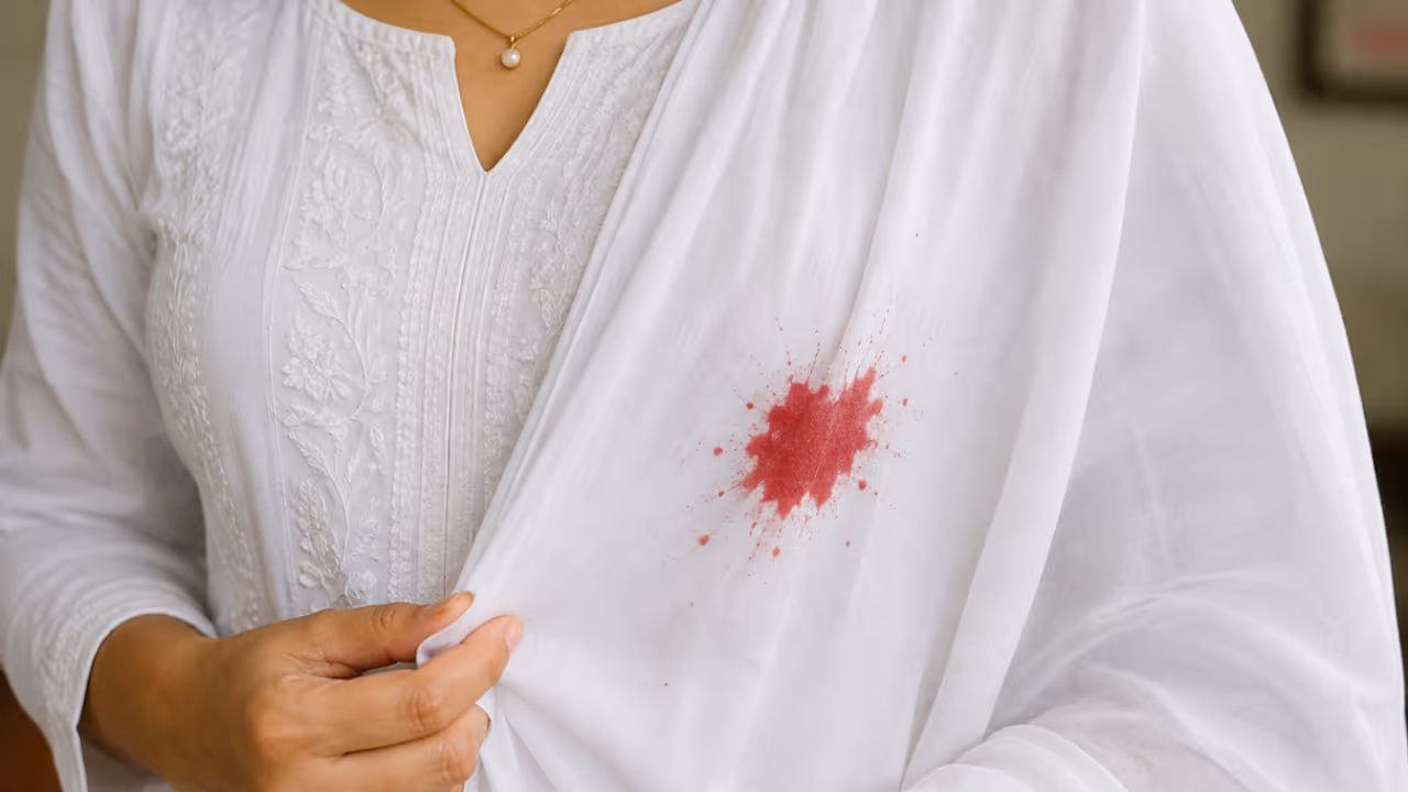 red stain on cloth red stain on cloth