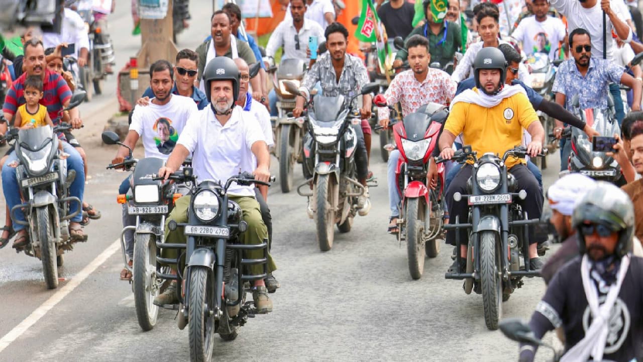 Rahul Gandhi bullet ride