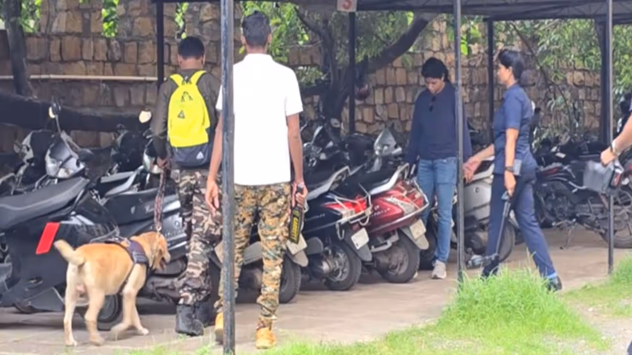 Police personnels searching Centre Point School after Bomb threat Police personnels searching Centre Point School after Bomb threat