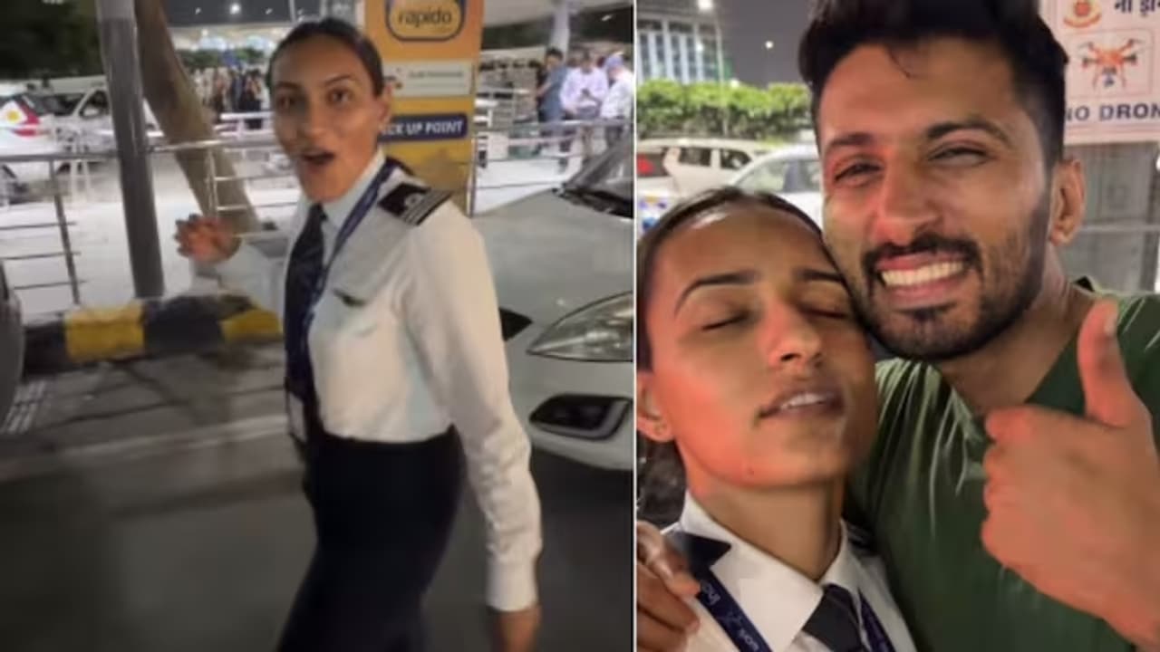 Watch: Husband Picks Up Pilot Wife From Delhi Airport With Dream BMW, Her Reaction Wins Hearts Watch: Husband Picks Up Pilot Wife From Delhi Airport With Dream BMW, Her Reaction Wins Hearts