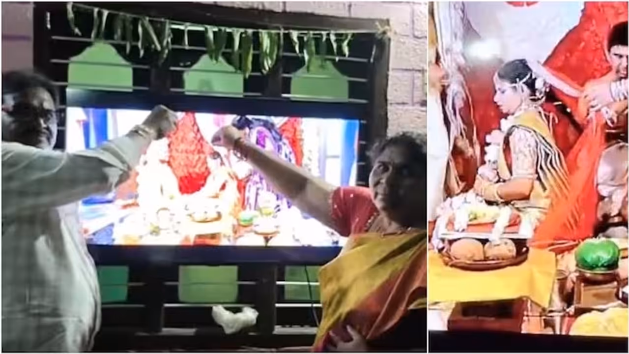 Parents In US Join Daughter’s Telangana Wedding Via Livestream, Perform Rituals Through Screen Parents In US Join Daughter’s Telangana Wedding Via Livestream, Perform Rituals Through Screen