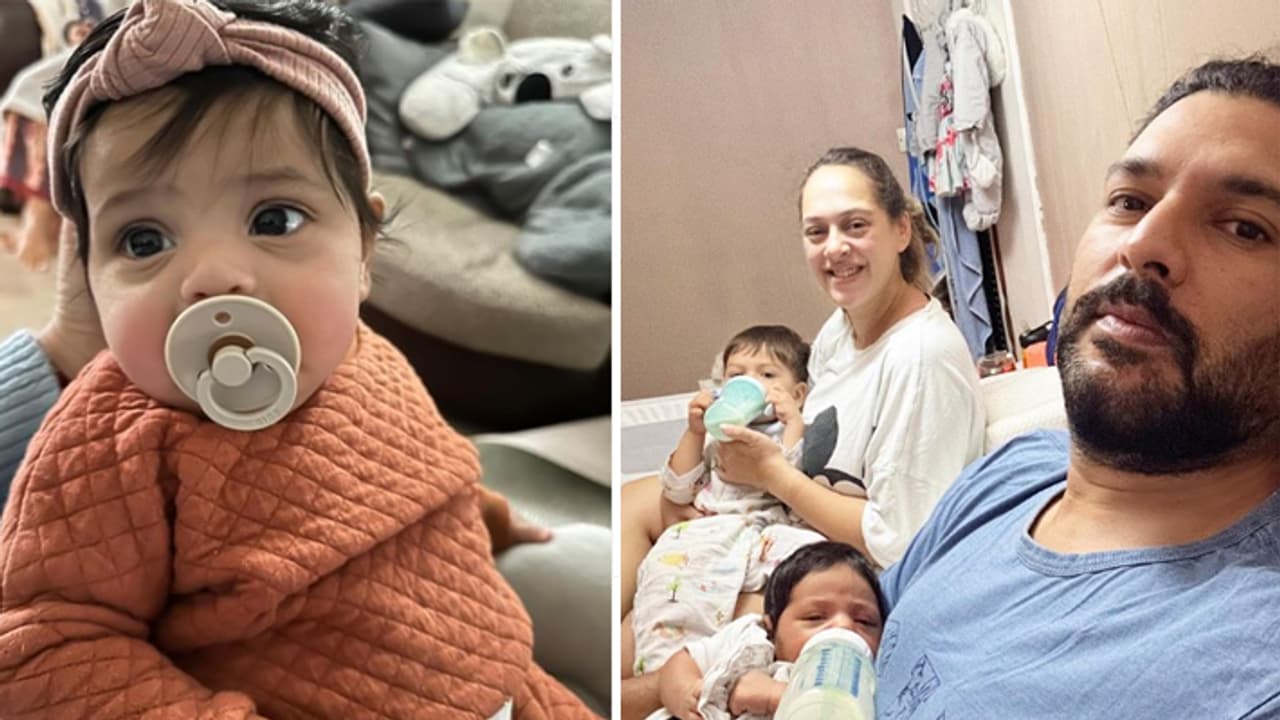 Yuvraj Singh 4 month old daughter aura