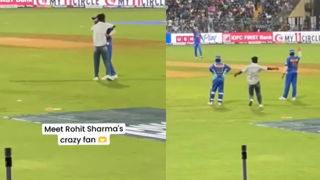 Rohit Sharma fan breaches IPL security Rohit Sharma fan breaches IPL security