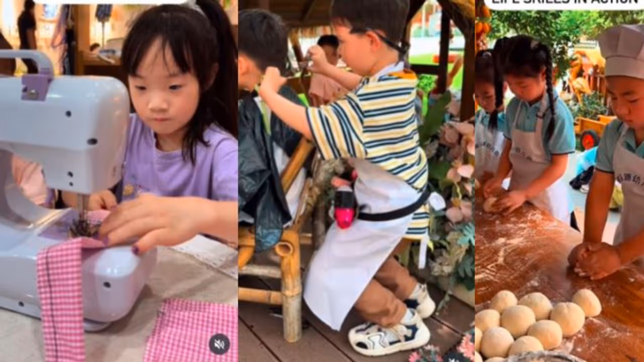  Kids Learn Life Skills in Chinese Kindergarten