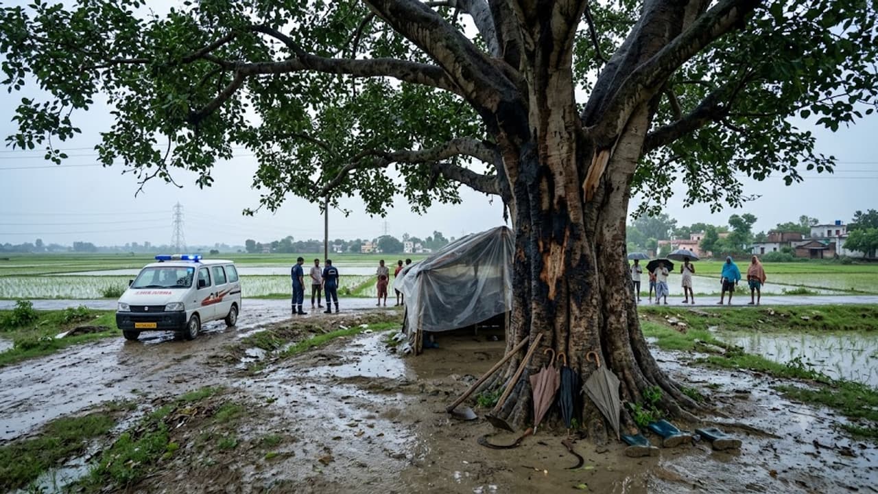 Uttar Pradesh Rain Lightning Strike Hits Five Taking Shelter Under Tree During Rain in Moradabad Two Die Uttar Pradesh Rain Lightning Strike Hits Five Taking Shelter Under Tree During Rain in Moradabad Two Die
