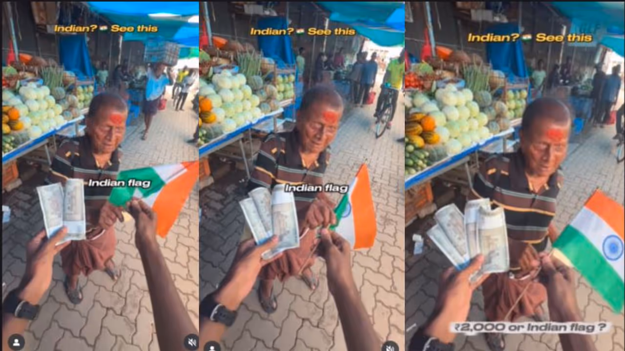 Old Man Prefers National Flag over Money in Viral Video