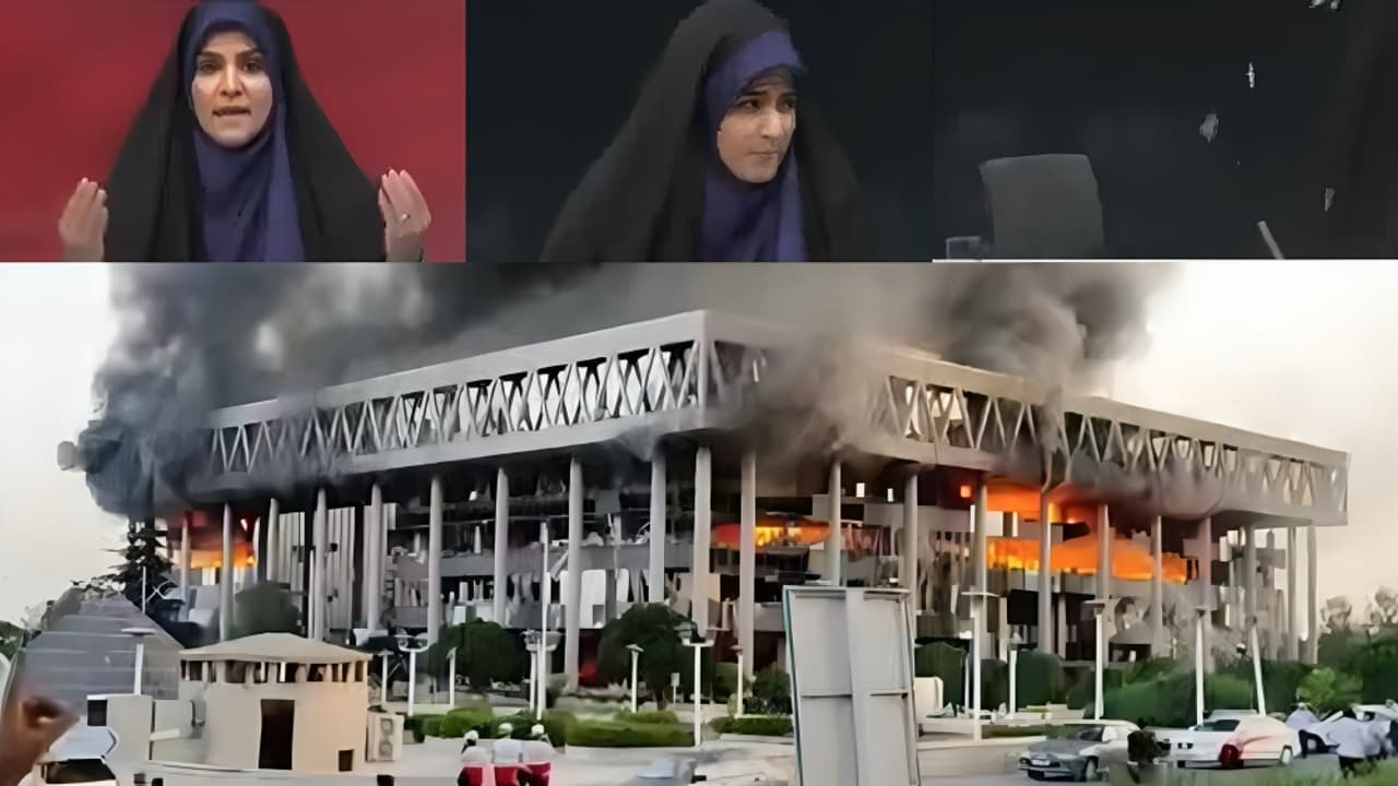 Strike on, Iran’s state TV HQ, LIVE on air during broadcast in Tehran