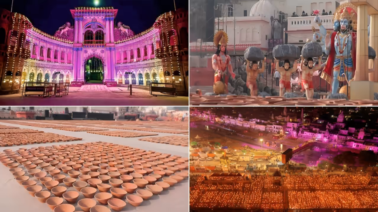 Ayodhya Deepotsav 2025: Preparations underway at Ram Ki Paidi (Image source ANI)
