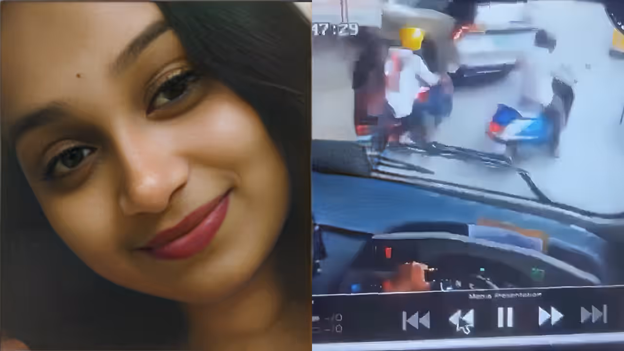 Hyderabad Bus Crash Video CCTV Captures Final Moments As TGSRTC Bus Hits Rapido Bike Killing Hemadurga In Ameerpet Hyderabad Bus Crash Video CCTV Captures Final Moments As TGSRTC Bus Hits Rapido Bike Killing Hemadurga In Ameerpet