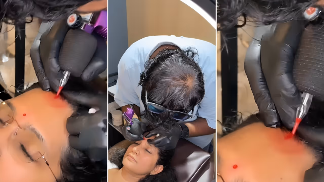 Woman Gets Sindoor Tattoo For Husband Video Sparks Online Debate on Tradition Choice Woman Gets Sindoor Tattoo For Husband Video Sparks Online Debate on Tradition Choice