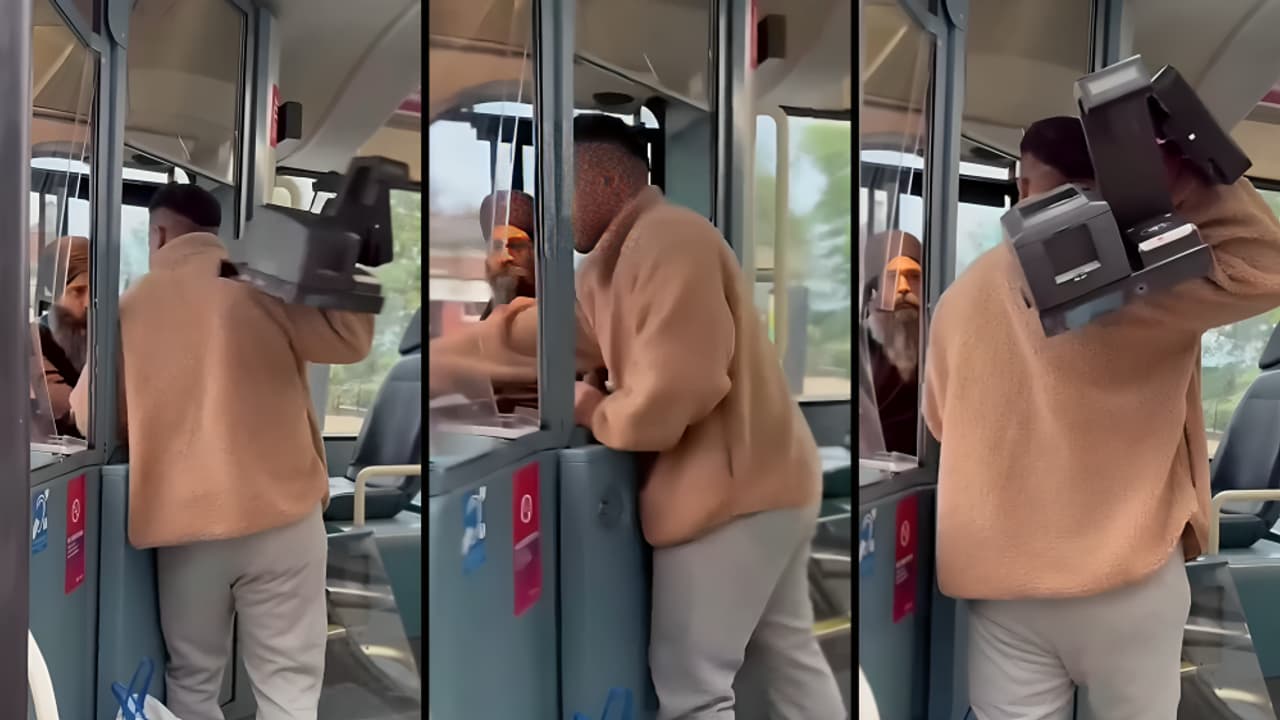 Attack On Indian Origin Man in England Sikh Bus Driver Assaulted In Telford Bus Stolen And Crashed Into Vehicles Attack On Indian Origin Man in England Sikh Bus Driver Assaulted In Telford Bus Stolen And Crashed Into Vehicles