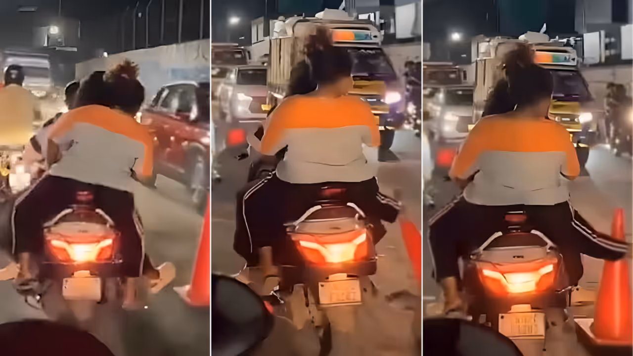 Tamil Nadu Women Traffic Barricades Viral Video Shows Women Kicking Road Barricades Police Trace Scooter And Arrest Trio Tamil Nadu Women Traffic Barricades Viral Video Shows Women Kicking Road Barricades Police Trace Scooter And Arrest Trio