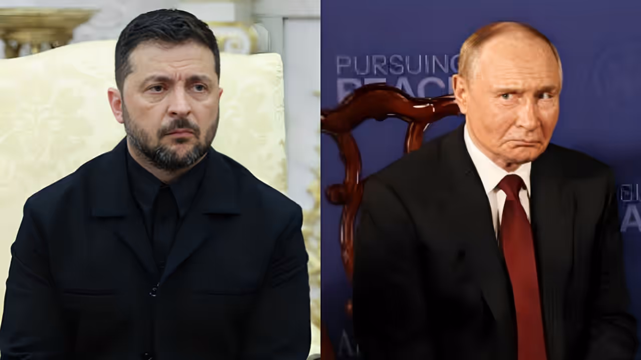 Volodymyr Zelenskyy and Vladimir Putin