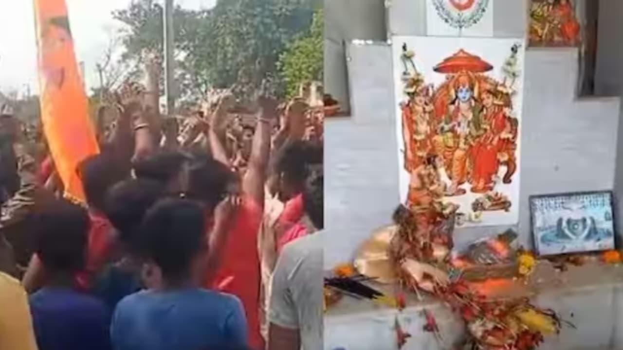 Howrah Mandir vandalised video photo