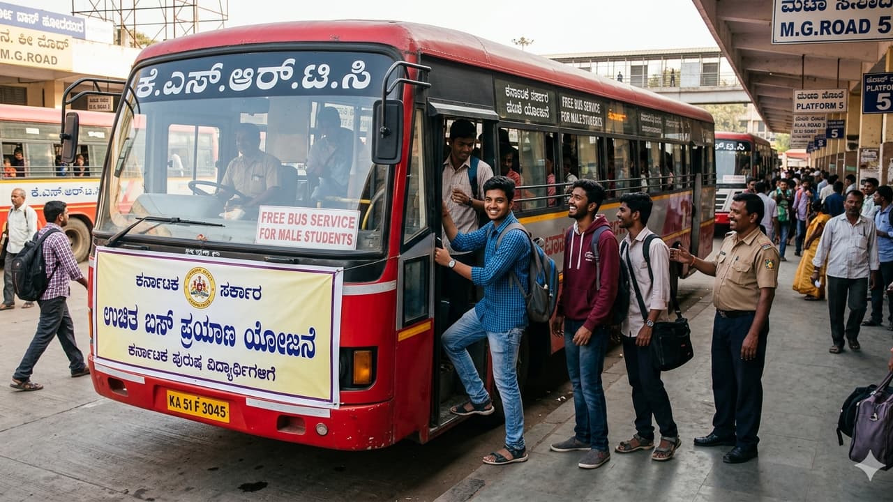 Free bus Service For Karnataka Male Students Free bus Service For Karnataka Male Students