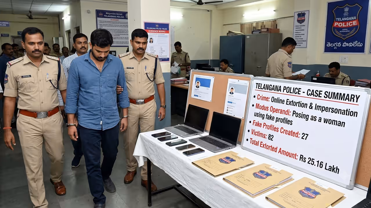 27 Fake Profiles, 82 Victims: Posing as a Woman Online, Hyderabad Man Arrested for Allegedly Extorting Rs 25.16 Lakh 27 Fake Profiles, 82 Victims: Posing as a Woman Online, Hyderabad Man Arrested for Allegedly Extorting Rs 25.16 Lakh