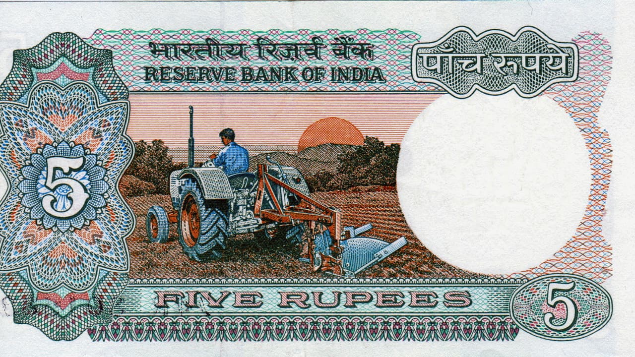 5 Rupee note