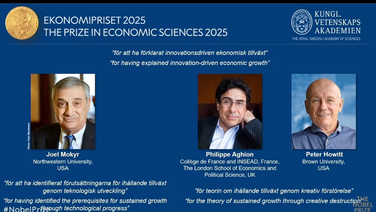 Joel Mokyr, Philippe Aghion and Peter Howitt Win Nobel Economics Prize 2025