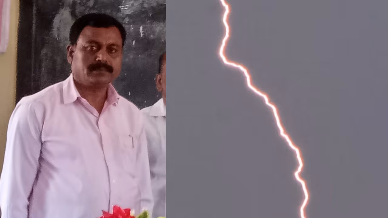 Davanagere headmaster dies during thunderstorm shock Davanagere headmaster dies during thunderstorm shock