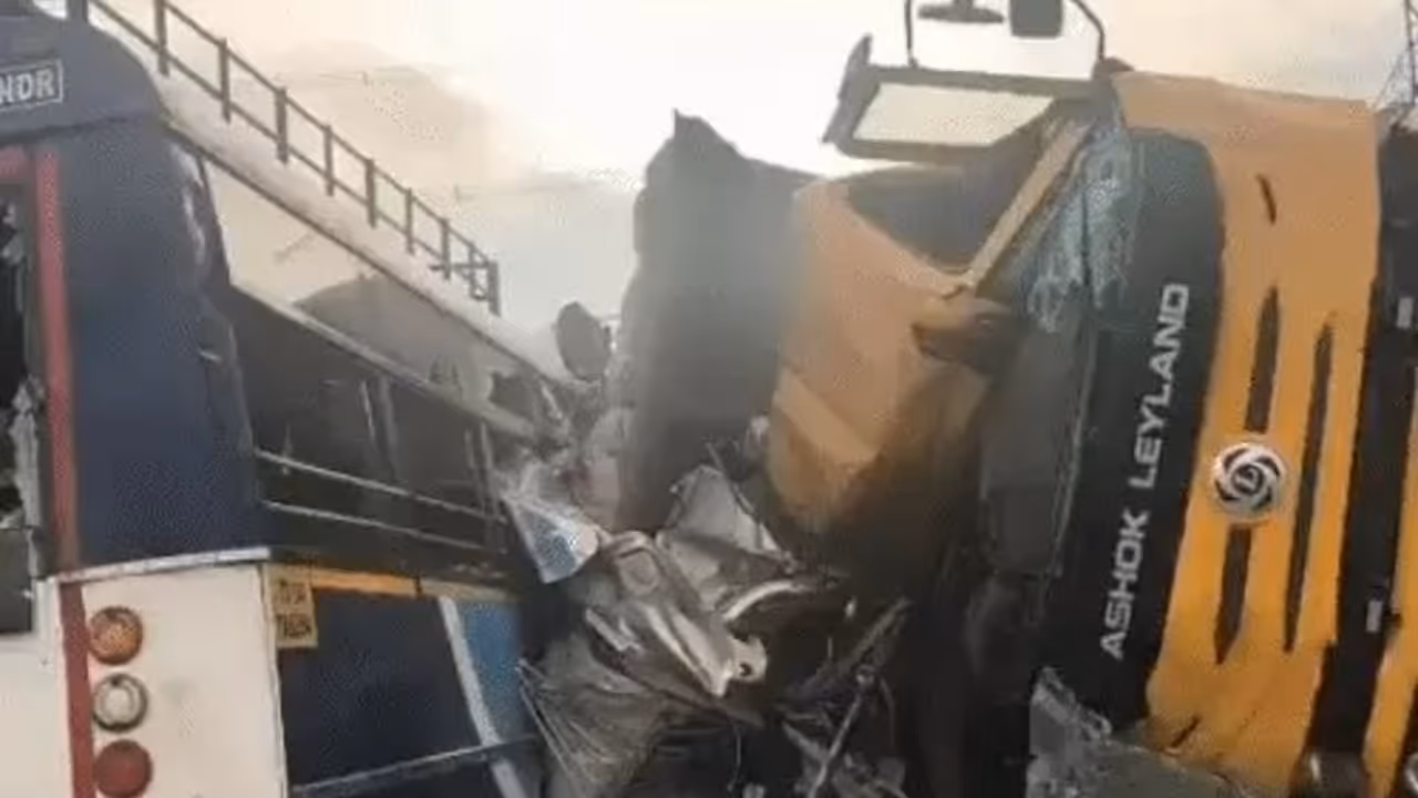 Telangana bus truck accident 