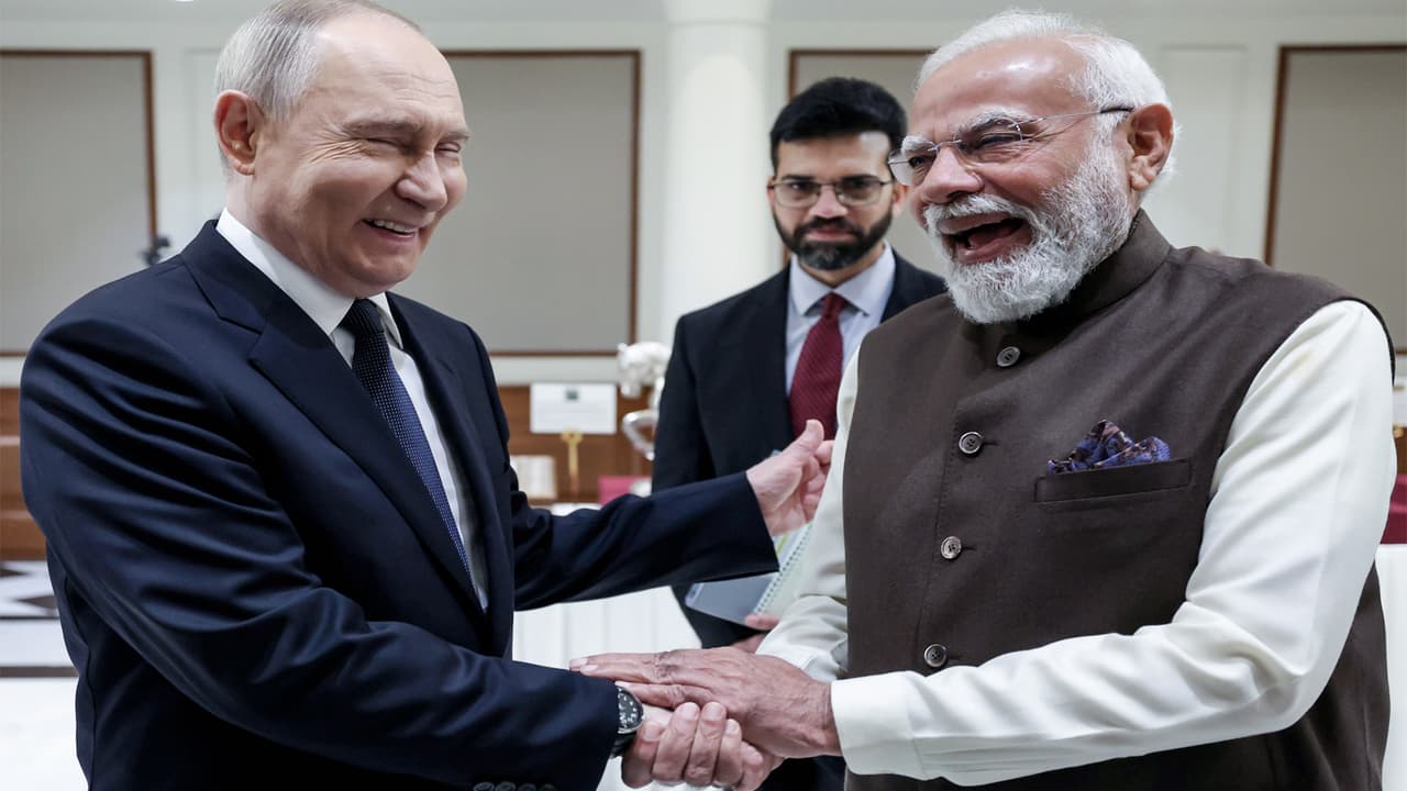Vladimir Putin with Modi
