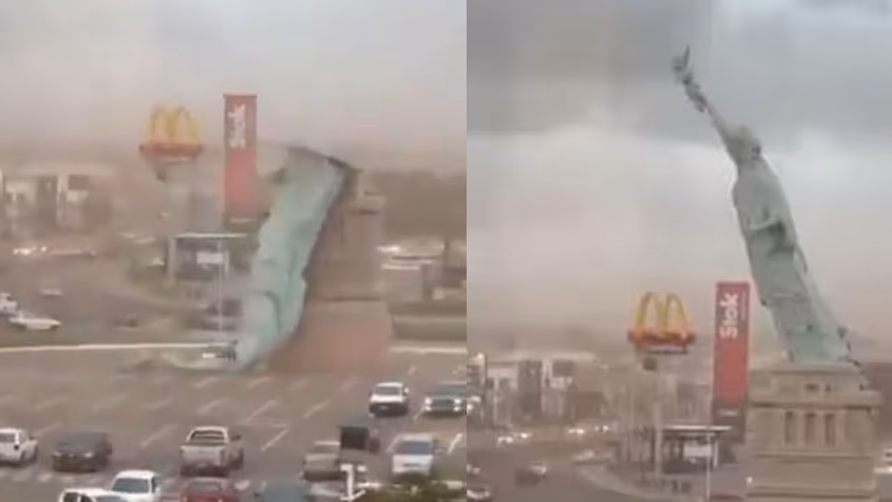 Statue of Liberty Replica Collapses in Brazil Storm Video Statue of Liberty Replica Collapses in Brazil Storm Video