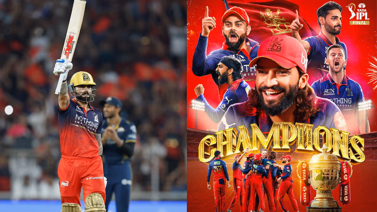 RCB Defeat Gujarat Titans to Win IPL 2026 Final Virat Kohli Stars with Unbeaten 75 RCB Defeat Gujarat Titans to Win IPL 2026 Final Virat Kohli Stars with Unbeaten 75