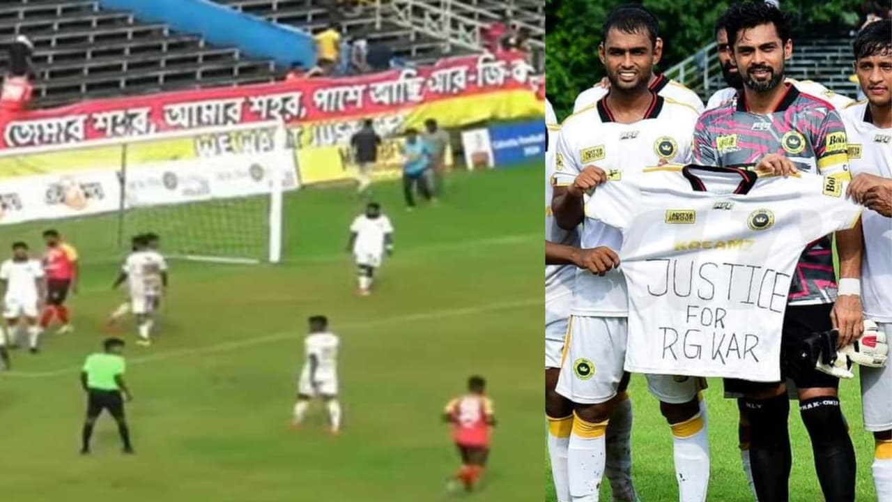 RG KAR PROTEST AT FOOTBALL GROUND 