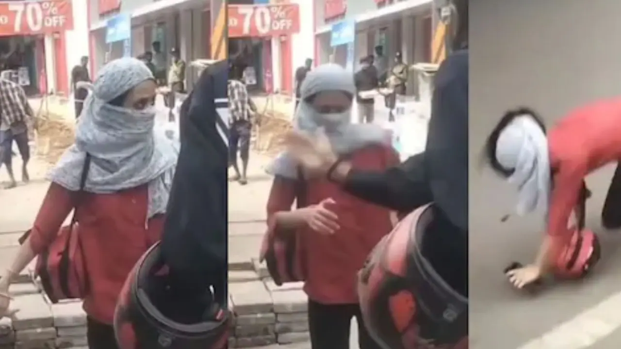 Fight between Rapido rider and female customer Fight between Rapido rider and female customer