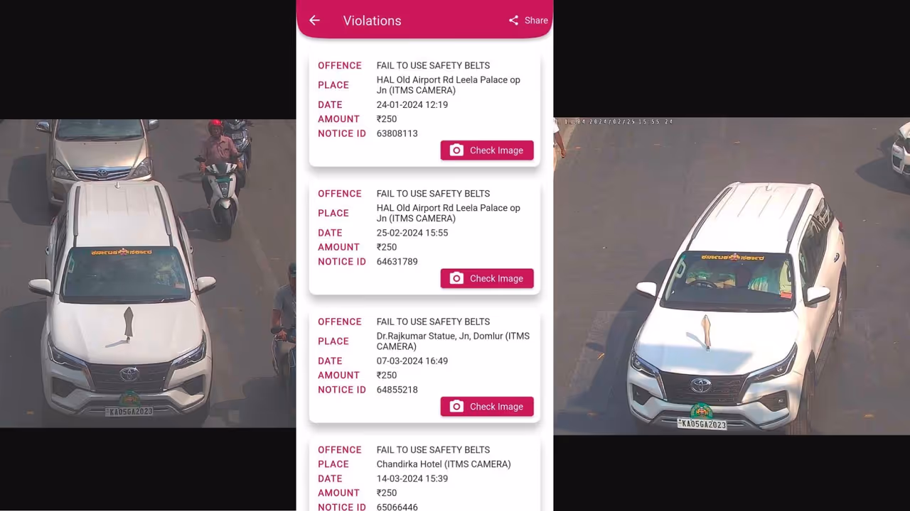 CM Siddaramaiah's official car has 7 pending traffic violation cases