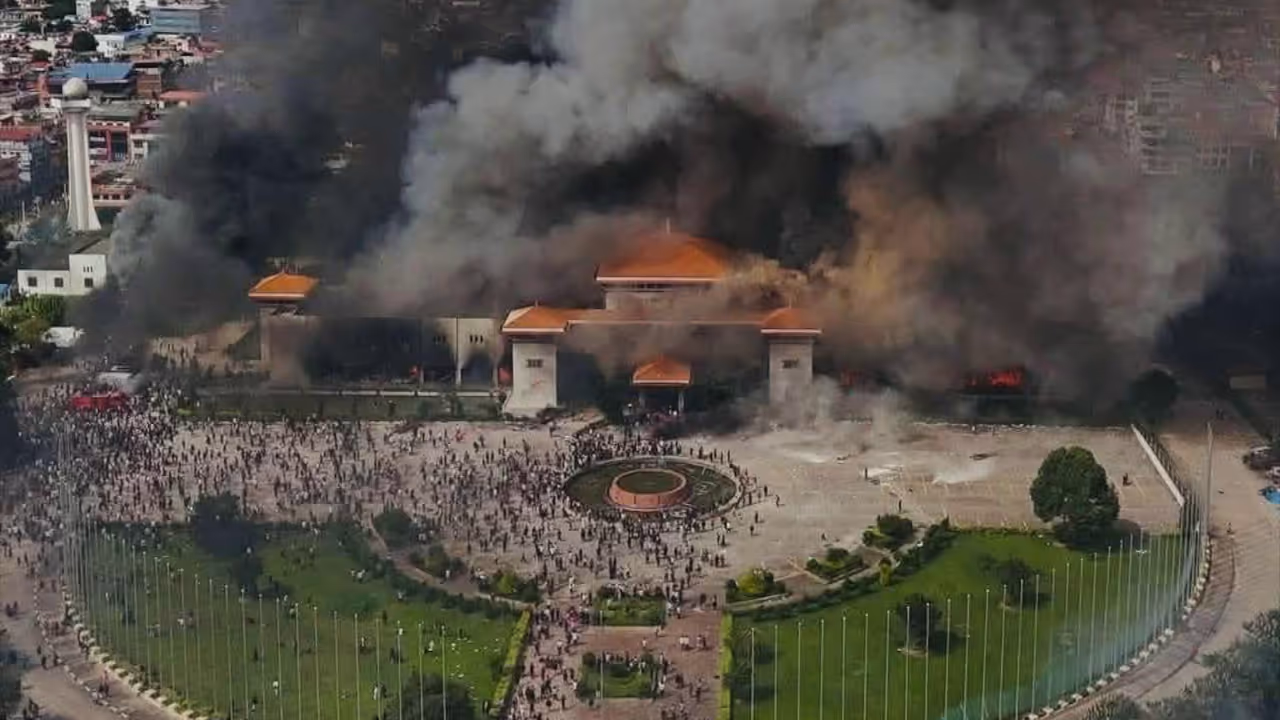 nepal parliament fire 