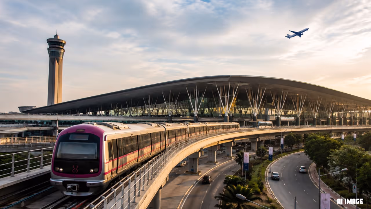 Bengaluru Airport Metro Blue Line work reaches 75% completion Bengaluru Airport Metro Blue Line work reaches 75% completion