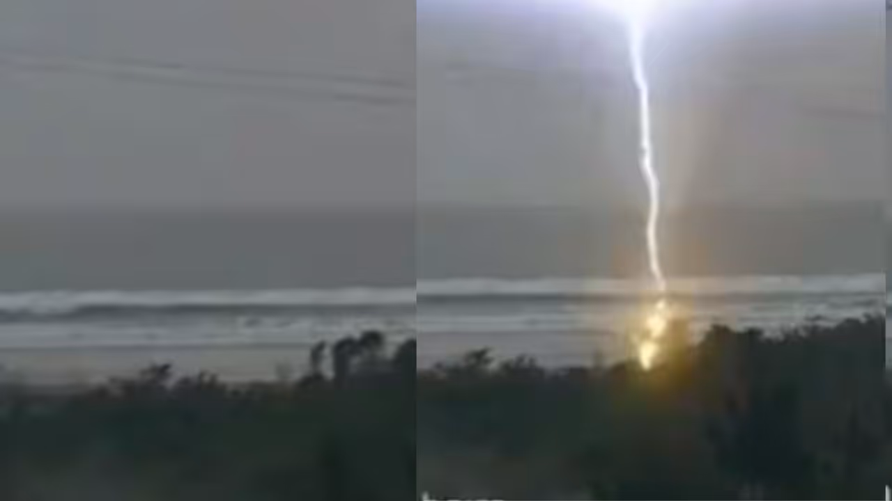 Woman struck by lightning while walking with her partner on Brazil beach Woman struck by lightning while walking with her partner on Brazil beach